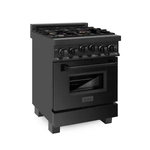 ZLINE 24" 2.8 cu. ft. Range with Gas Stove and Gas Oven in Black Stainless Steel (RGB-24)